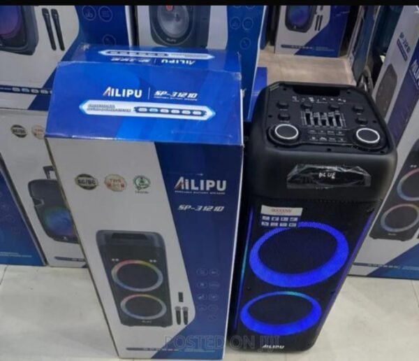 Brand new Ailipu 3121D party speaker with 2 wireless mic - Image 3