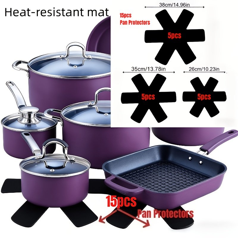 Set of 15pcs High-Quality Non-Stick Pot Holders with Scratch-Resistant Pattern. Washable And Reusable, These Felt Pot Holders Are Suitable for All Types of Cookware. They Protect Your Pots And Pans, Are Durable, And Provide a Non-Slip Grip. Compa - Image 2