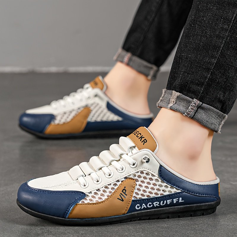 Men'S Sports Sandals And Slippers - Non-Slip And Durable Sports Men'S Shoes, Breathable Fabric Lining, PU Upper, Navy Blue/White/Beige - Suitable for Indoor, Vacation, And Daily Wear - Image 5