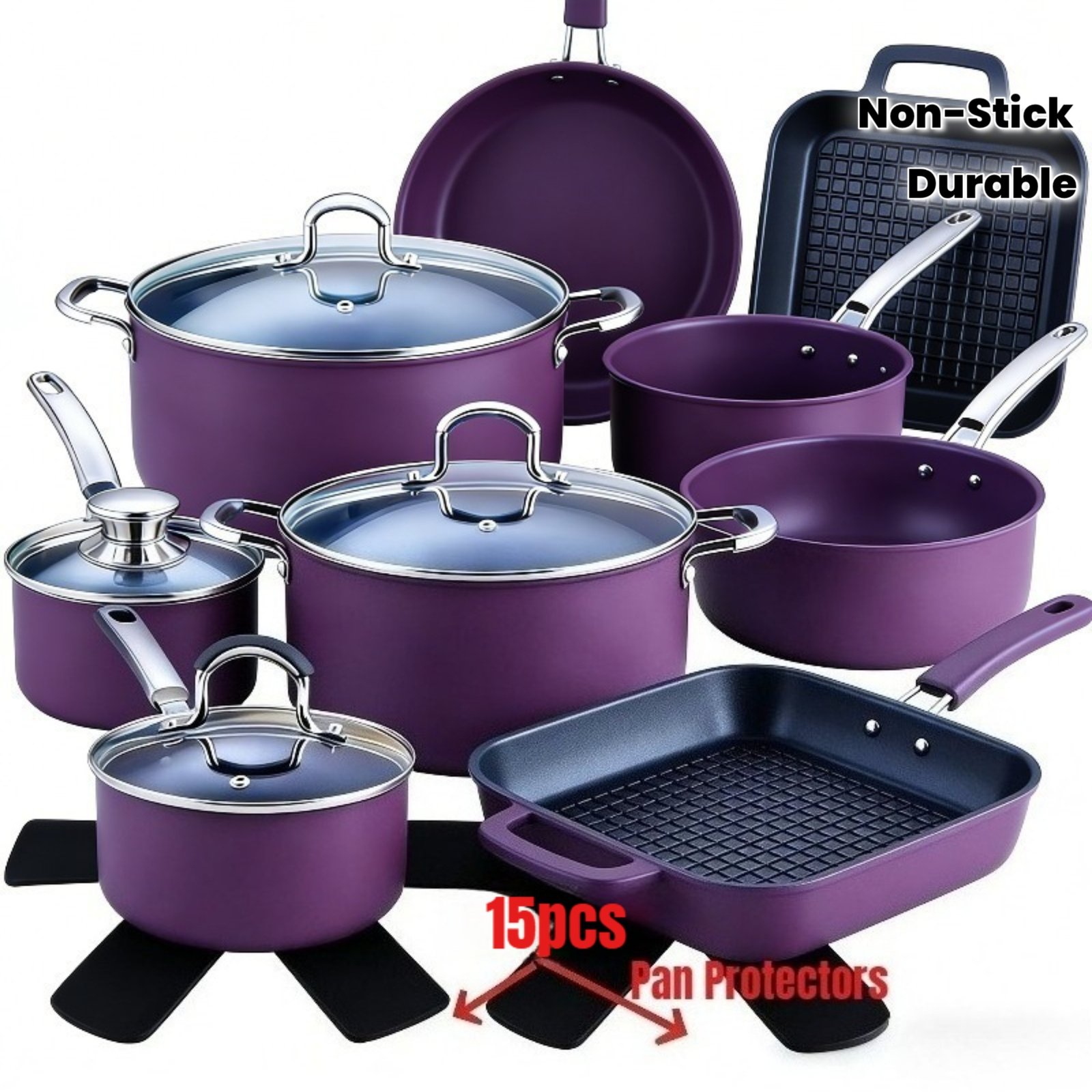 Set of 15pcs High-Quality Non-Stick Pot Holders with Scratch-Resistant Pattern. Washable And Reusable, These Felt Pot Holders Are Suitable for All Types of Cookware. They Protect Your Pots And Pans, Are Durable, And Provide a Non-Slip Grip. Compa