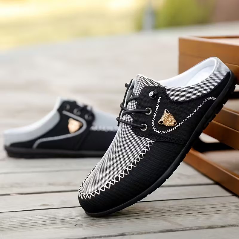 Zapatos De Hombreautumn New Men's Home Shoes, Made of High-quality Breathable Fabric, Fashionable Contrasting Color Design, Lined with Fabric, Providing Good Comfort, Soft and Skin Friendly, Suitable for Indoor Leisure and Sports, Versatile Equipment - Image 6