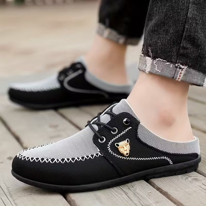 Zapatos De Hombreautumn New Men's Home Shoes, Made of High-quality Breathable Fabric, Fashionable Contrasting Color Design, Lined with Fabric, Providing Good Comfort, Soft and Skin Friendly, Suitable for Indoor Leisure and Sports, Versatile Equipment - Image 5