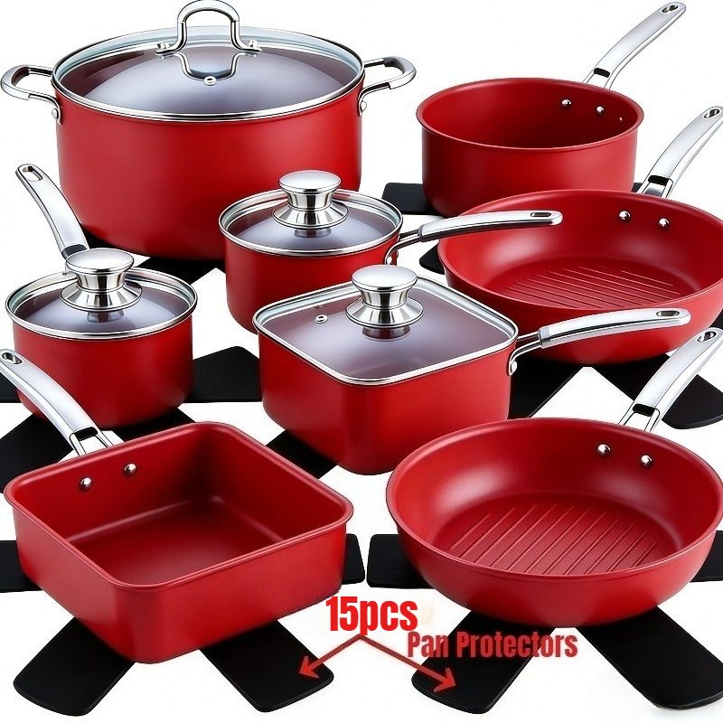 Set of 15pcs High-Quality Non-Stick Pot Holders with Scratch-Resistant Pattern. Washable And Reusable, These Felt Pot Holders Are Suitable for All Types of Cookware. They Protect Your Pots And Pans, Are Durable, And Provide a Non-Slip Grip. Compa - Image 6