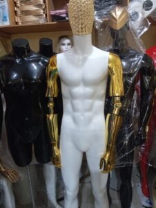 Full gold and white bendable hands mannequin