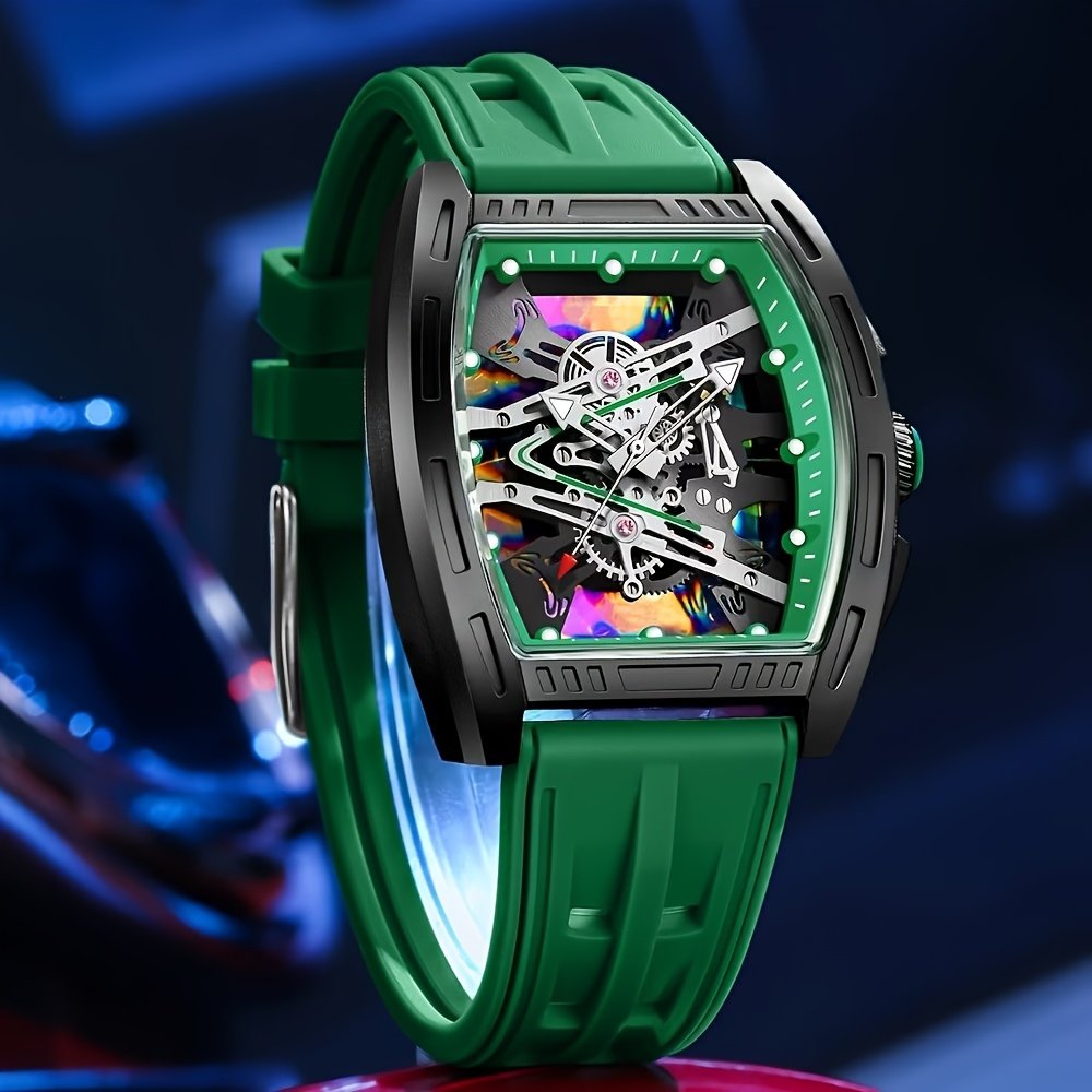 1pc Men'S Bucket Watch Luxury Men'S Quartz Watch, Men'S Fashion Retro Style Watch, Silicone Strap Business Casual Men'S Watch, for Daily Wear, Parties, Valentine'S Day, Easter, Christmas, New Year, Halloween, Ramadan, Gift for Friends And Family - Image 13