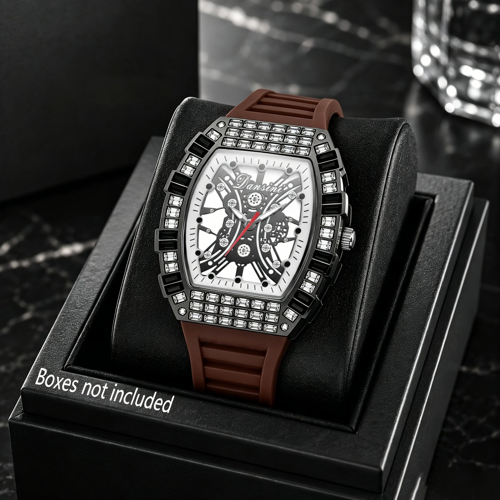 1pc Men'S Bucket Watch Luxury Men'S Quartz Watch, Men'S Fashion Retro Style Watch, Silicone Strap Business Casual Men'S Watch, for Daily Wear, Parties, Valentine'S Day, Easter, Christmas, New Year, Halloween, Ramadan, Gift for Friends And Family - Image 11