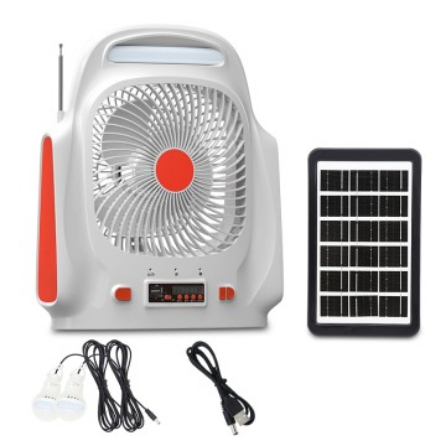Rechargeable Solar Fan with LED Lamps